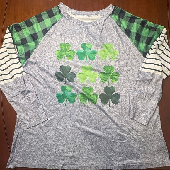 Plus Size 3XL Saint Patrick's Day Long Sleeved Top - Picture 1 of 6